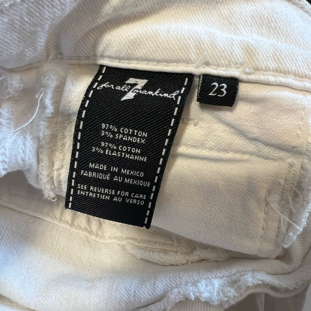 7 For All Mankind Georgia High rise Flare White Jeans-SZ 23-EUC - Picture 9 of 15